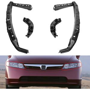 Front Headlight and Bumper Bracket Mount Support Retainer Kit Fit for 2006-2011 Civic Sedan,Left and Right Side 71190-SNA-A00 71140-SNA-A00 HO1066106 HO1067108 (4pc)