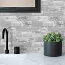 DEWOO Peel and Stick Backsplash Self Adhesive Wall Tile Farmhouse Retro Wood Look for Kitchen (10-Sheet, 13.5" x 11.4")