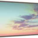 Amanti Art Framed Canvas Wall Art Print Ethereal Sunset on the Beach Sky Landscape by Stephanie Klatt (27 in. W x 14 in. H), Sylvie Greywash Frame - Medium