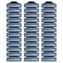 36 Blades Replacement Parts for GL-Mach 3 Style Razors (Blue), Wet Razors Men's Blades Value Packs