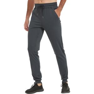 Idtswch 32"/34"/36"/38" Inseam Tall Mens Joggers Sweatpants Extra Long Zipper Pockets Athletic Pants for Jogging,Running (Medium, Dark Grey)