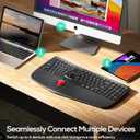 Nulea RT07 Wireless Ergonomic Trackball Keyboard - Bluetooth and 2.4G USB Connectivity, Natural Typing, Wrist Rest,Split Keyboard, USB-C Rechargeable,Compatible with Mac/Windows