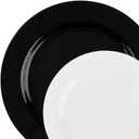 Mint Collection Plates Combo, White and Black, 7.5" + 10", Case of 288 (8 packs x 36)