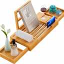 Yirilan Bamboo Bathtub Tray, Expandable Bathroom Tray, Waterproof Tray Caddy, Perfect Bath Caddy for Home Spa, Gift for Loved Ones-Bamboo