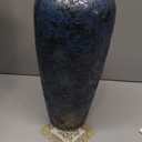 Blue Ceramic Vase, 13" Tall Rustic Terracotta, Blue Pampas Grass Vases, Large Vintage Centerpieces, Pottery for Home Decor, Living Room, Entryway, Table Centerpieces, Kitchen, Housewarming Gifts