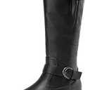 DREAM PAIRS Women's Faux Fur-Lined Knee High Winter Boots Fall Tall Boots, Black, Size 9