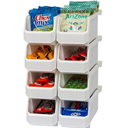 Plastic Containers for Organizing and Storage Bins for Closet, Kitchen, Office, Garage or Pantry Organization, Stackable Bins, Medium (11" x 5" x 5.5"), 8-Pack, White