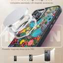 FUNMIKO for iPhone 16 Pro Max Case with Privacy Screen Protector, Wireless Charging Compatible, Translucent Matte Cover - Cute Floral Design Phone Case for Women Girls - Colorful Flower Garden