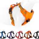 No Pull Dog Harness for Medium Large Dogs Adjustable Reflective Pet Vest with Front Clip Padded Harness for Dogs Easy Control Handle Best for Outdoor Training and Walking Orange, M