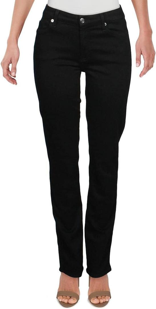 7 For All Mankind Womens Kimmie Straight Leg Jeans (29, Bairblack)