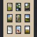 ArtToFrames Collage Photo Frame Double Mat with 9-2x3 Openings and Satin Black Frame