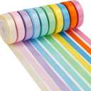 MEEDEE Pastel Rainbow Ribbon Assortment Satin Rainbow Colored Ribbon 3/8" X 50 Yards for Crafts, Gift Wrapping, Party Decoration, DIY Handmade Hair Bows