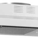 30 inch Stainless Steel Under Cabinet Range Hood, Slim Kitchen Vent Hood Ducted/Ductless Convertible with 2 Speed Exhaust Fan, 3-Layer Aluminum Filters,LED Lights,White