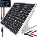 SOLPERK 50W/12V Solar Panel Kit, Solar Battery Trickle Charger Maintainer + Waterproof Controller + Adjustable Mount Bracket for Automotive Motorcycle Boat Marine RV Camping Roof