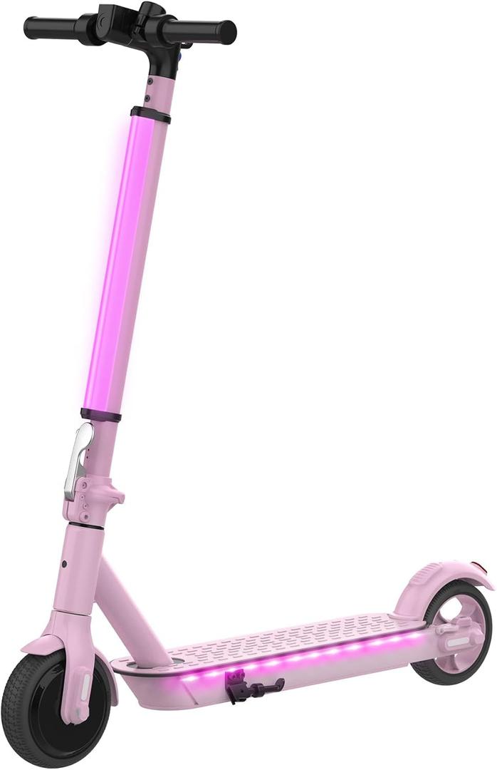 Hiboy Electric Scooter for Teens, 350W Peak Motor, 13 MPH Top Speed, 10.6-Mile Range, Lightweight Foldable Design, UL 2272 Certified Electric Scooter with Dual Braking for Commuting & Campus Use (Pink for Kids 9+ (4'3"5'9"))