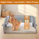 XL Stainless Steel Litter Box with Lid, Extra Large High Sided Metal Cat Litter Box with Mat and Scooper, Easy Clean, Non Stick & No Smell,2pack