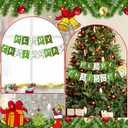Merry Christmas Banner Lime Green Xmas Banner Holiday Paper Hanging Garland for Mantel Wall Window Tree Party Farmhouse Indoor Outdoor Party Office Classroom