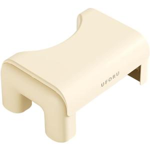 Toilet Squatting Stool,6.5 Inch Bathroom Foot Riser,Portable Step Stool For Adults(Cream White)