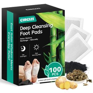 100-Count Deep Cleansing Foot Pads, Bamboo Vinegar & Ginger Foot Pads for Sleep Support, Stress & Fatigue Relief | Natural Foot Spa for Daily Wellness | Self-Care Gift for Family & Loved Ones
