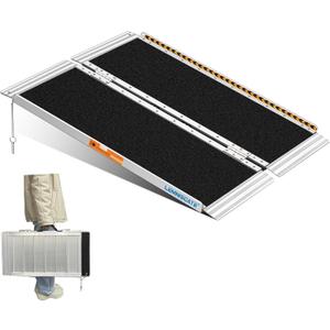 LEMNISCATE Portable Wheelchair Ramp 3FT, Non-Slip Aluminum Handicap Ramp with Handle, Folding Wheel Chair Ramps for Homes Steps, Stairs, Entry, Threshold, Doorways, Scooter, 800LBS Capacity
