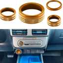 Volume Knob Cover for Ford Maverick Accessories 2025 Headligh Knob Ring Gear Shift Switch Trim Center Console Engine Start Stop Button Cap Radio Control Decor (3pcs, Orange)