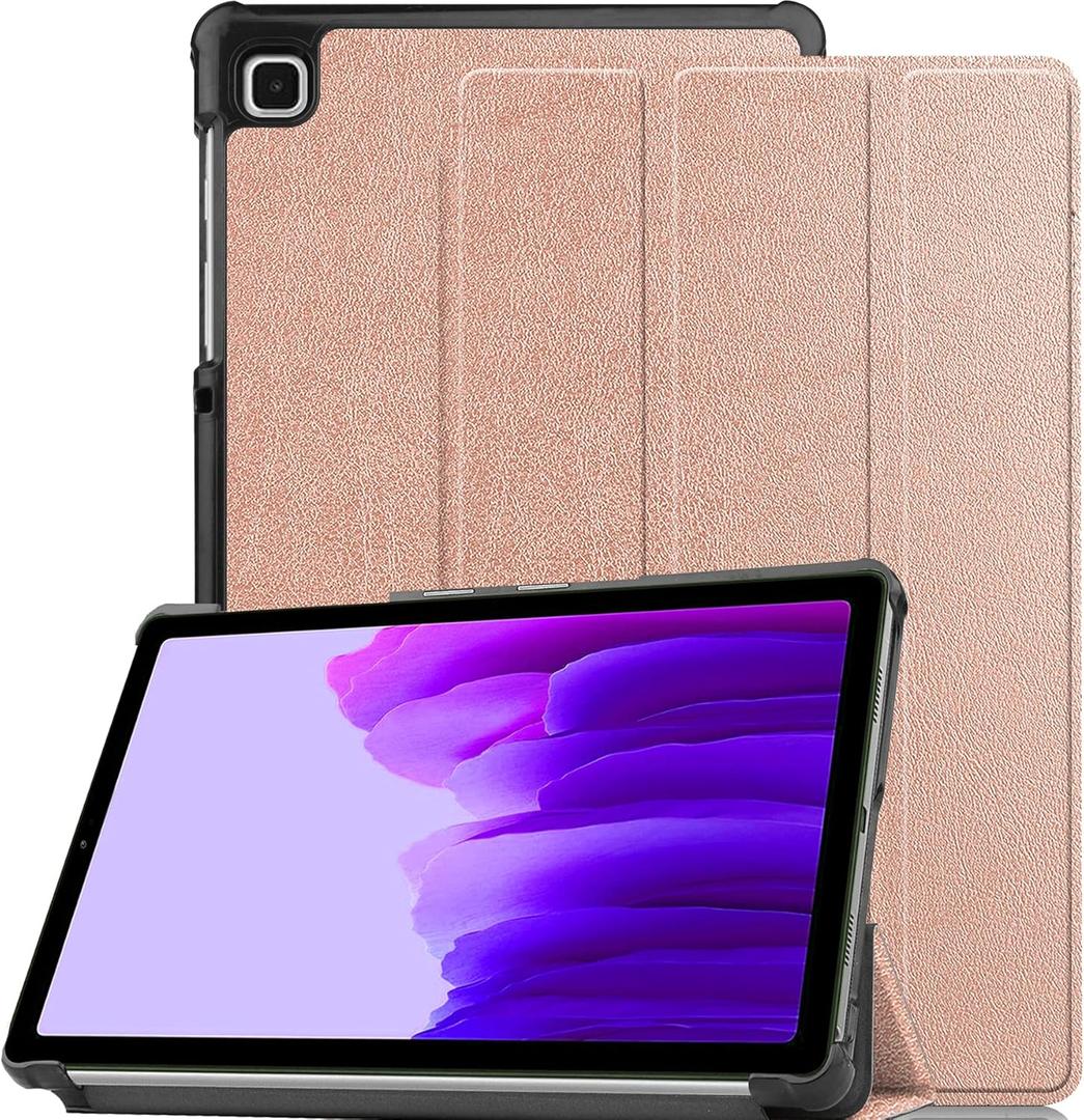 Case Compatible with for Samsung Galaxy Tab A7 Lite/T220/T225 Tablet Cases Slim Light-Weight PU Leather Smart Tablet Shell Cover Foldable Stand Case Fit (Rose Gold)