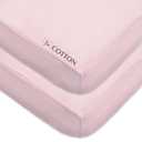 American Baby Company 2 Pack Fitted Crib Sheets 28" x 52", Soft Breathable Neutral 100% Cotton Jersey Sheet, Pink, for Boys and Girls, Fits Crib and Toddler Bed mattresses