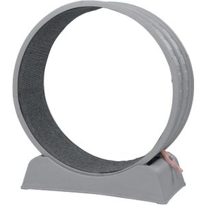 31.5" Cat Exercise Wheel for Indoor Cats, Silent Cat Treadmill with Safety Lock, Running Wheel with Removable Scratch Pad & Teaser Toy for Cat Fitness and Play, Gray