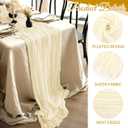 10 Pack Ivory Cheesecloth Table Runner 17x108 Inch Boho Gauze Cheese Cloth Table Runners for Wedding Party Baby Shower Birthday Home Decor