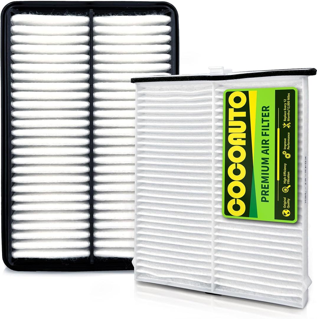 COCOAUTO Cabin & Engine Air Filter Kit for CX-5 CX5 (2013-2024) 2.0L/2.5L Naturally Aspirated Gas Only, Mazda 3 (2014-2018), Mazda 6 (2014-21) 2.5L, Not for Turbo, PE07133A0A, KD4561J6X