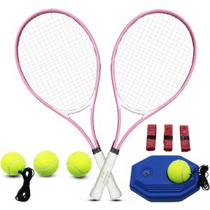 Adult Tennis Racket Set of 2 Players with Bag for Beginners, 27"