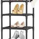 LANTEFUL Tall Shoe Rack 7 Tier Narrow Shoe Shelf Storage for 7-14 Pairs Shoe and Boot, Sturdy Shoe Storage Space Saving Corner Shoe Rack Organizer for Closet, Entryway, Living Room, Black