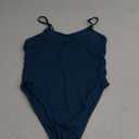 Narecte One Piece Bathing Suit for Women Ribbed One Piece Swimsuit Tummy Control 2024 Womens Sexy Swim Suit Swimwear Dark Blue XL