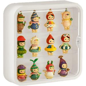 Clear Display Case for Figures,Wall-Mounted Doll Storage Box,Adjustable Display Stand Clear Acrylic Display Box with Door Dust and Moisture Proof Suitable for Lego Collectibles Action Figures Pop Mart