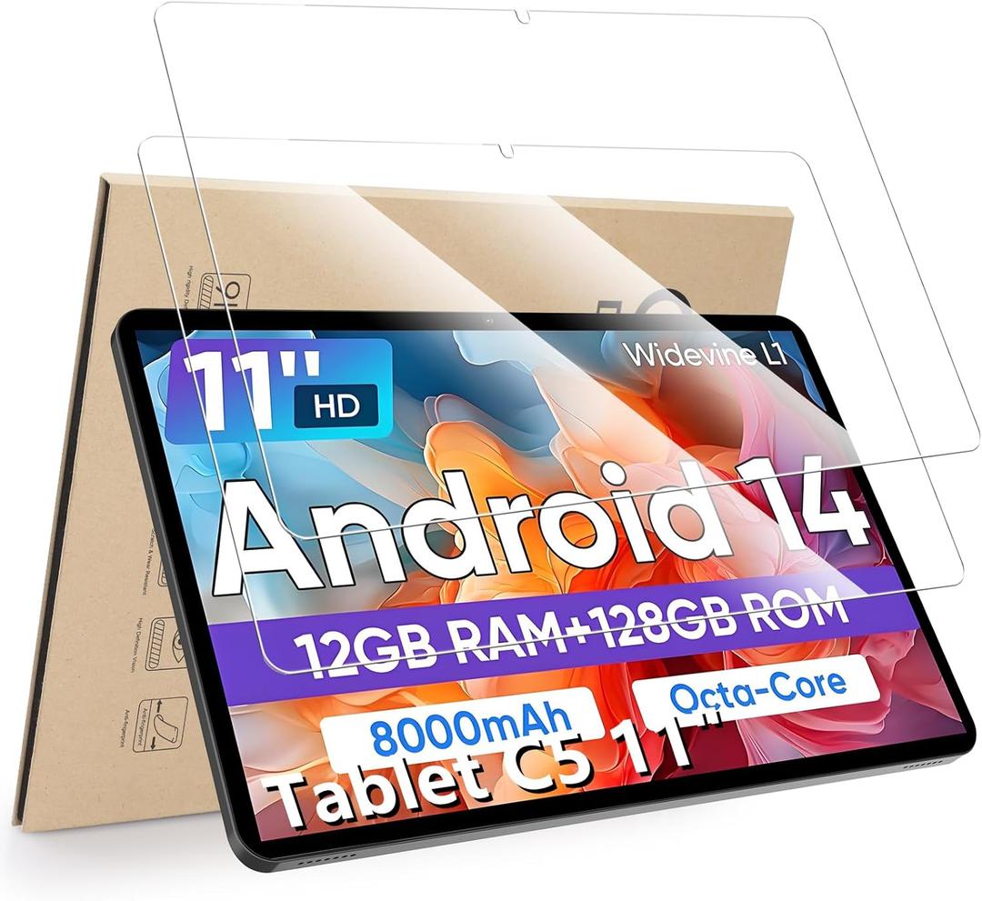 2-Pack Screen Protector Compatible with COLORROOM Tablet C5 11 inch Tablet, [HD Clarity] [9 Hardness] [Anti-Scratch] Tempered Glass