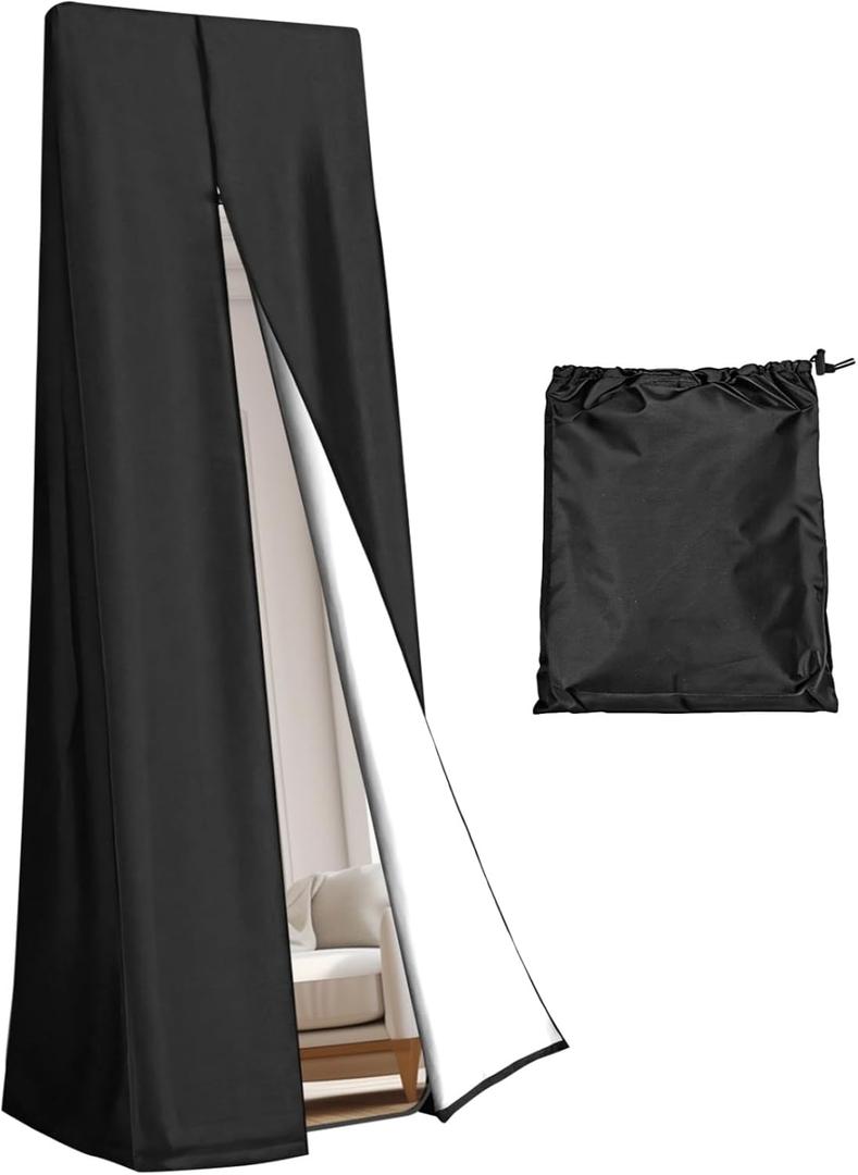 Full-length Mirror Cover for Bedroom, Standing Floor Mirror Dust Protector Sleeve, Heavy Duty Oxford Cloth, Waterproof, 62 x 22 x 2 in/157 x 55 x 5 cm