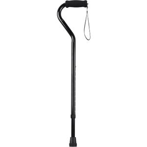 Drive Medical RTL10306 Walking Stick with Foam Grip Offset Handle, Black