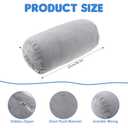 2 Packs Neck Roll Pillow Cover, Crystal Velvet Cervical Neck Pillow Case Bolster Pillowcases for Cylindrical Cushion Soft Travel Pillow Case Cover Cylinder Pillow Covers for Home(Gray)