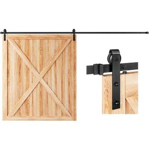 EaseLife 12 FT Sliding Barn Door Hardware Track Kit,Basic J Pulley,Slide Smoothly Quietly,Easy Install (12FT Track Kit for 72" Wide Single Door)