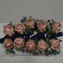 Ling's Moment Boutonniere for Men, 10pcs Groomsmen Guest Boutonniere, Artificial Flowers for Wedding Dcor/Prom/Homecoming,etc.Dusty Rose Navy Blue