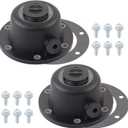 2 PCS Composite Steer Hub Cap for Trailer Axle with Gaskets and 12PCS Flange Bolts Replaces for 1612 1711 and 343-4024