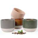INGOFIN Ceramic Espresso Cup Set of 4-4.2 oz Espresso Cup for Coffee and Tea, Modern Porcelain Glazed Demitasse Cups, Microwave Dishwasher Safe Mugs, Suit for Espresso Machine, Mix