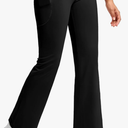 SUNZELWomen's Fleece Lined Pants with Pockets Crossover Yoga Pants 28.5"/30.5"/32" Thermal Warm Flare Leggings for Women, M