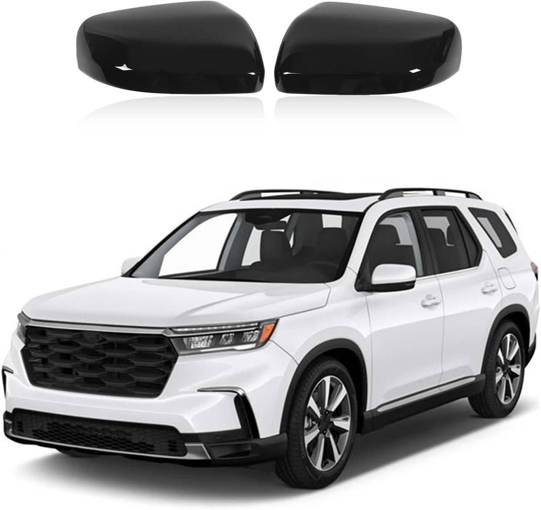 Side Door Mirror Cover Compatible with Honda Pilot 2023-2025/ Honda Passport 2026 Accessories, Car Outside Rear View Mirror Housing Protector Cover Cap Trim ABS 2PCS (Glossy Black)