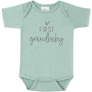 BIBIBLISSBABY Pregnancy Announcement-Baby Announcement Onesie First Grandbaby Gift for Grandparents,Newborn Baby Surprise to Grandma,Grandpa,Husband,Aunt,Family(0-3months,Sage)