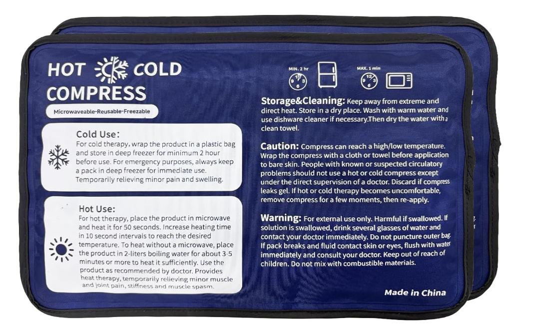 Gel Soft Flexible Ice Pack for Injuries - 2 Pack (Medium 7.5" x 11.5") Reusable Hot & Cold Compress for Pain Relief, Freezer Cold Pack for Hip, Shoulder, Knee - Cooling Gel Pad for Swelling, Bruises