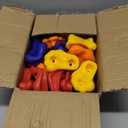 25 Pcs Colourful Pig Nose Shape Rock Climbing Holds with Blue & Green Auxiliary Handles, Indoor Outdoor Playground Wooden Play Set Build Exercise Toy Accessory - Mounting Hardware Kit Included