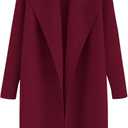 CHICWISH Women's Classy Open Front Knit Coat Cardigan Coatigan Light Jacket (Medium-Large, Burgundy)