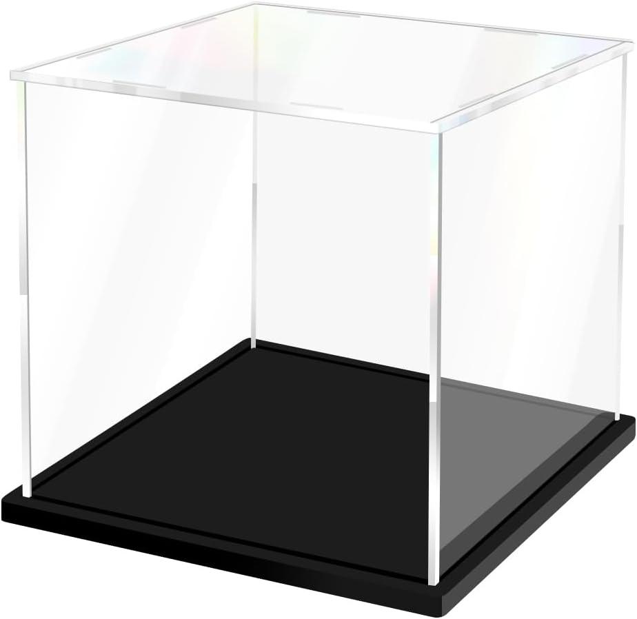 Acrylic Display Case for Collectibles Assemble Clear Acrylic Boxes for Display Thickened Glass Case for Lego Figures Doll Hobby (7.9x7.9x7.9 inch; 20x20x20 cm)