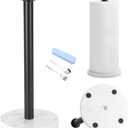 Standing Paper Towel Holder, Kitchen Paper Towel Roll Holder- for Bathroom Kitchen Countertop with Weighted Marble Base for One-Handed Operation (Black), Black Paper Towel Holder
